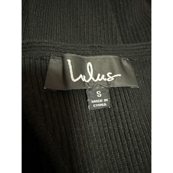 Lulus Black Rib Knit Sleeveless Racerback Cami Camisole Crop Tank Top Size S - Picture 3 of 4